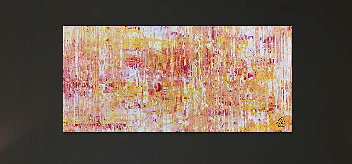 Abstraktes Kunstwerk in Rot und Orange