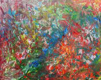 Buntes Acrylbild abstrakt modern viele Farben