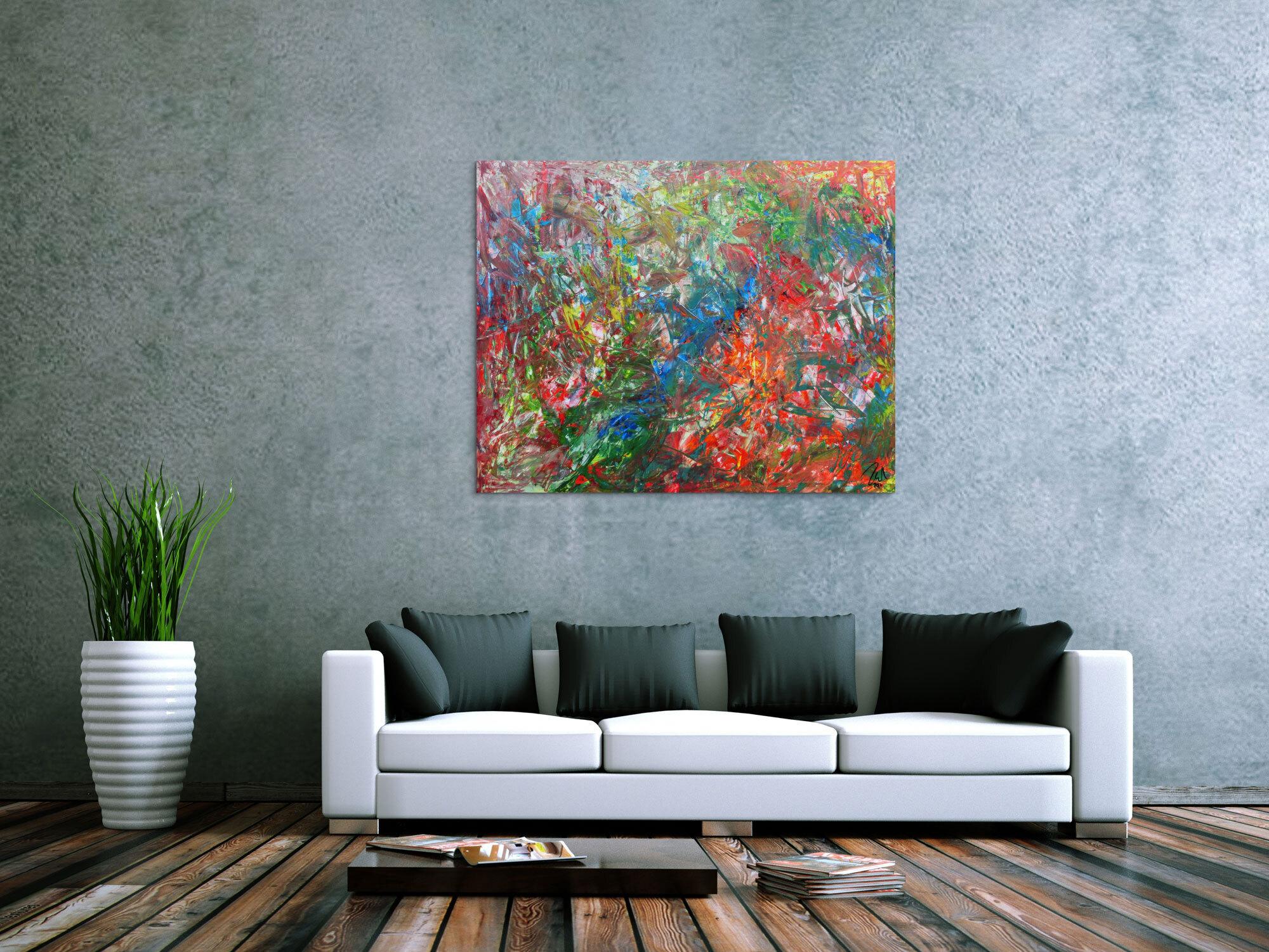 Buntes Acrylbild abstrakt modern viele Farben