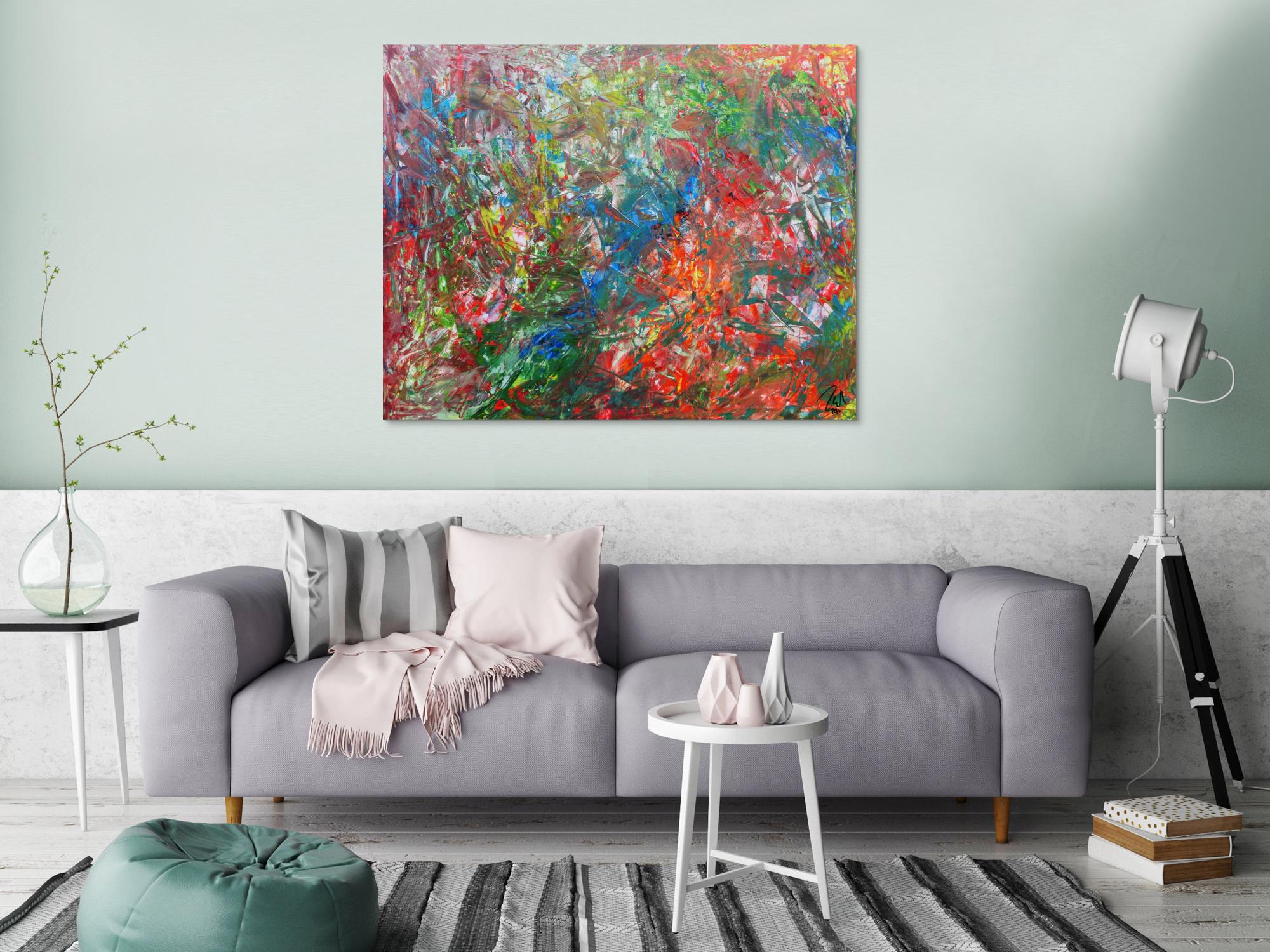 Buntes Acrylbild abstrakt modern viele Farben