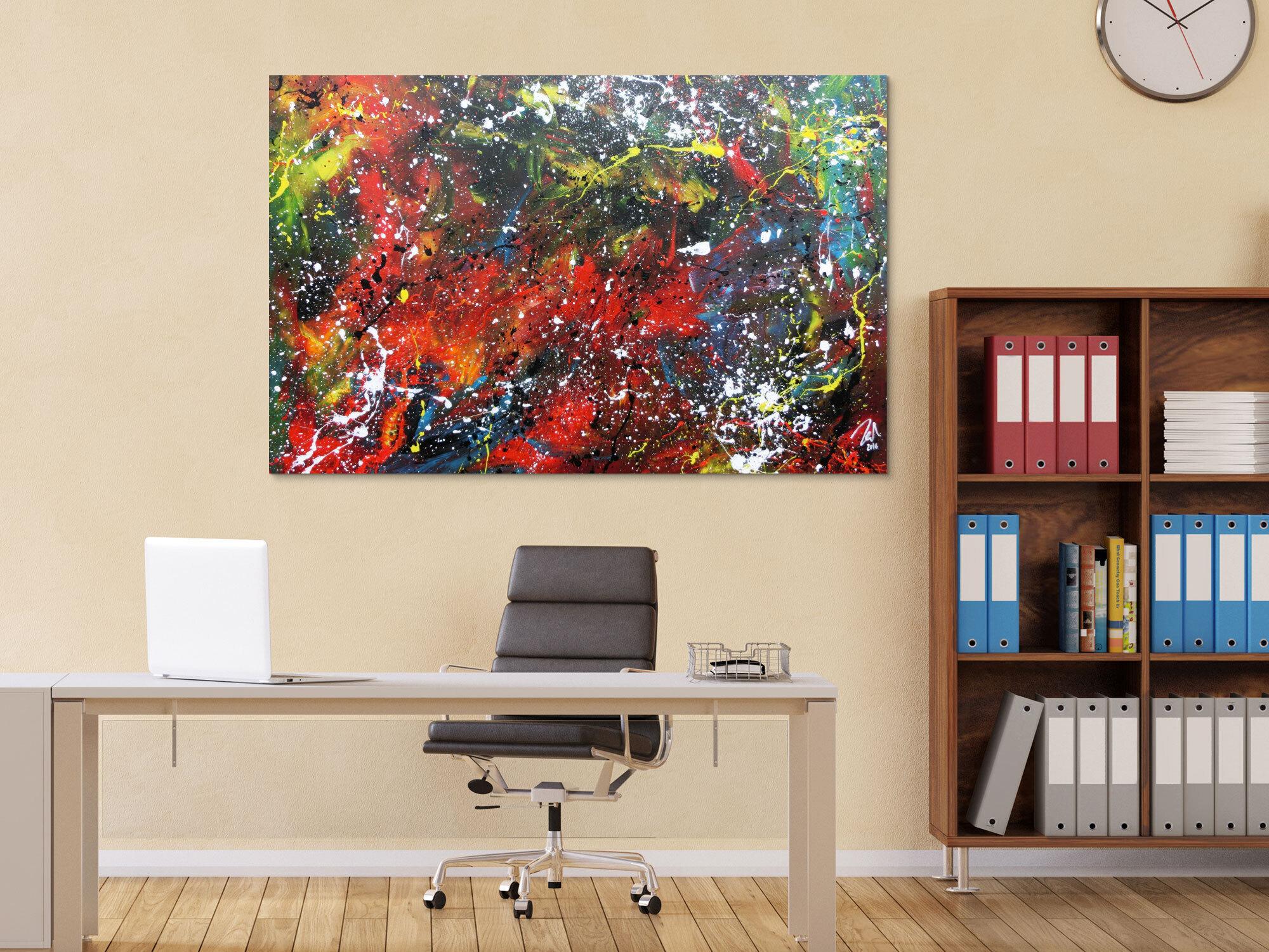 Abstraktes Gemälde aus Acryl moderne Farben sehr bunt