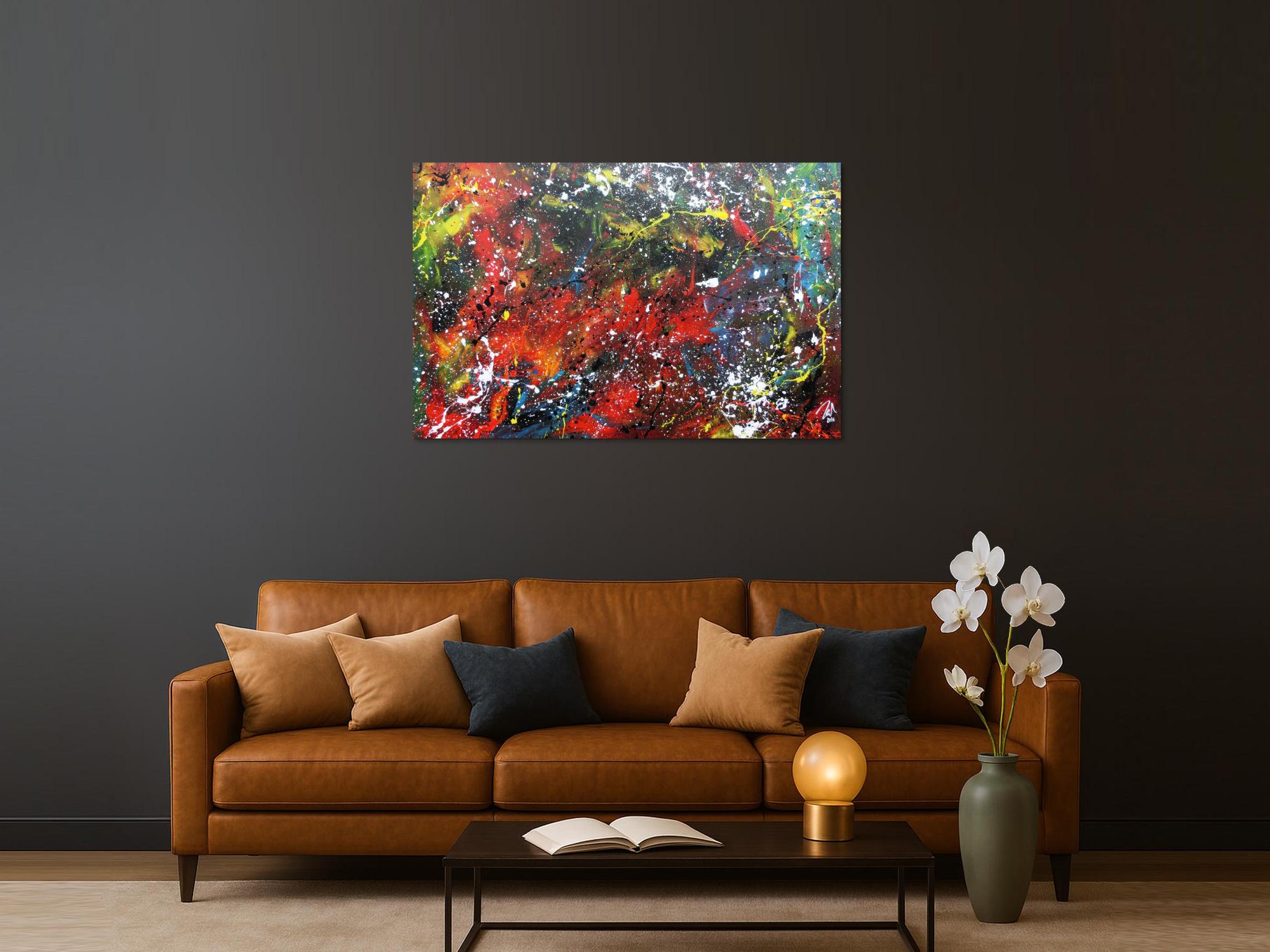 Abstraktes Gemälde aus Acryl moderne Farben sehr bunt