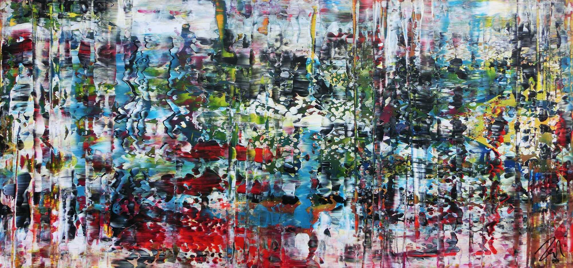 Sehr ausdruckstarkes Acrylgemälde mit Spachteltechnik