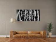 Abstraktes Acrylgemälde in schwarz weiß schlicht modern