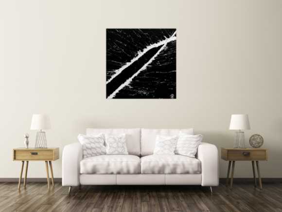 Minimalistisches Acrylgemälde schwarz weiß modern schlicht