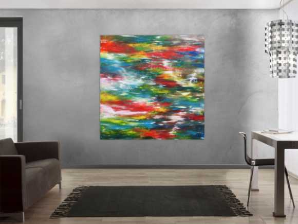 Sehr buntes großes Acrylgemälde modern viele Farben zeitgenössisch