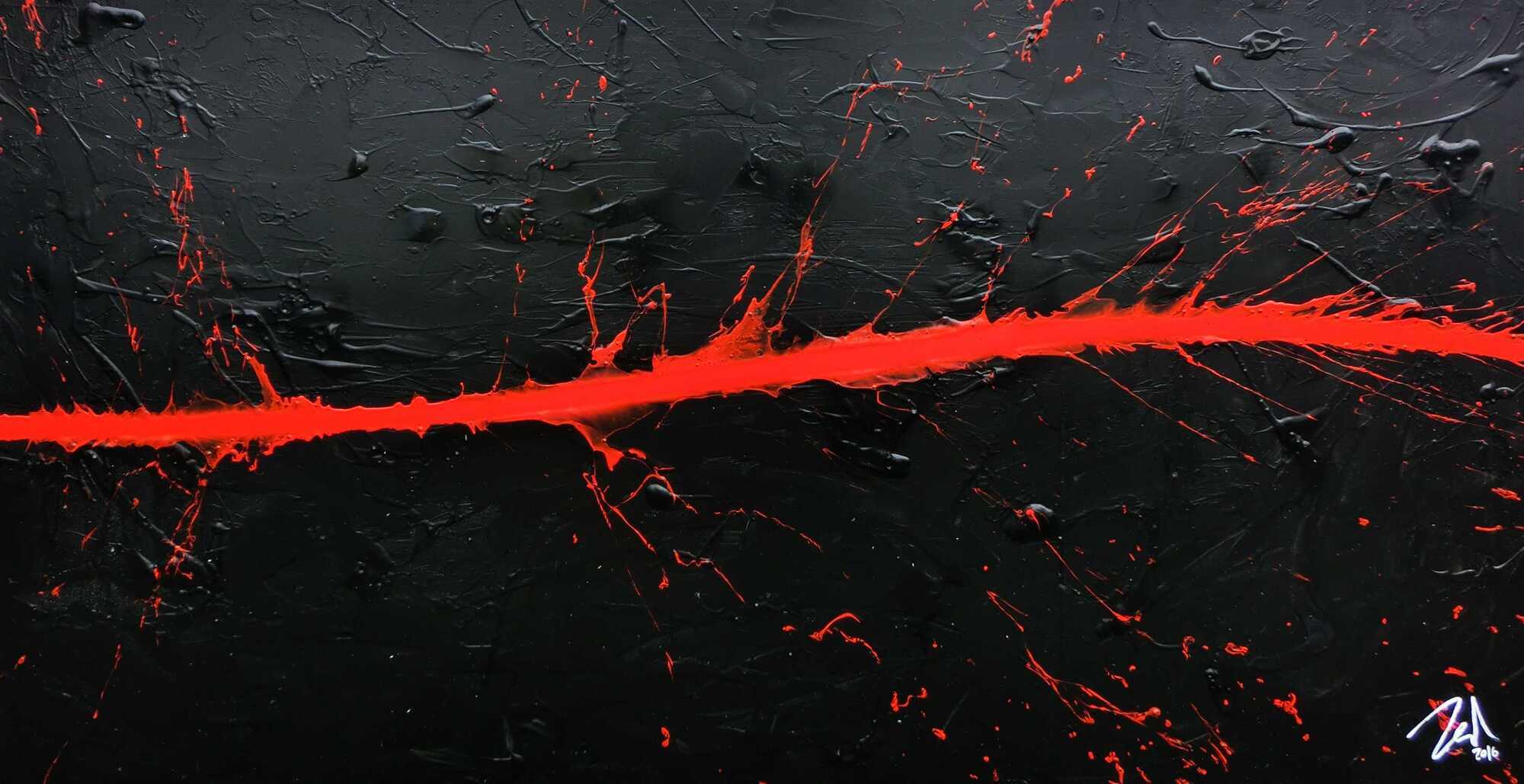 Minimalistisches Acrylbild in schwarz rot modern und schlicht