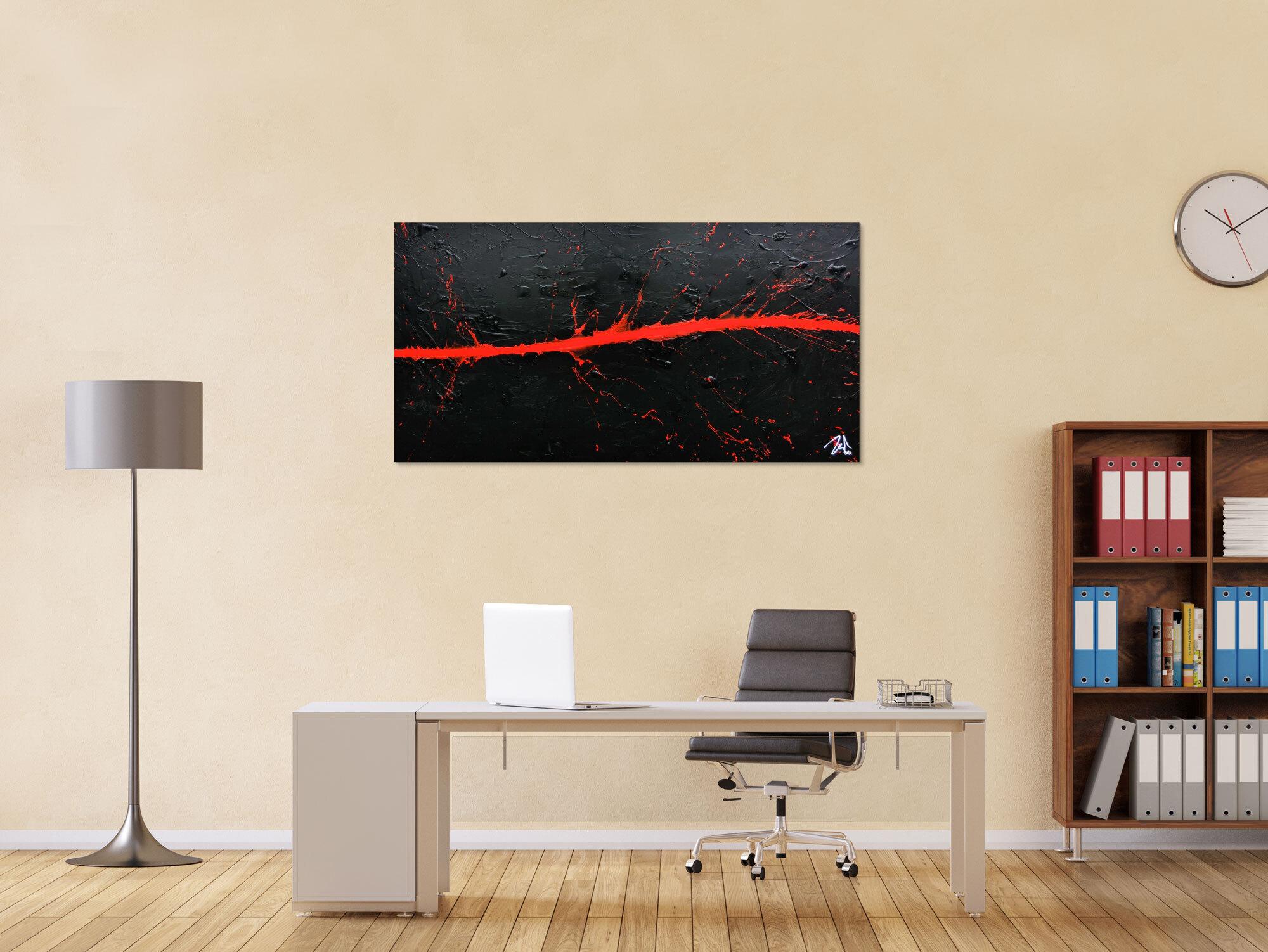 Minimalistisches Acrylbild in schwarz rot modern und schlicht