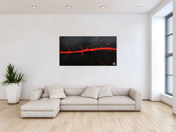 Minimalistisches Acrylbild in schwarz rot modern und schlicht