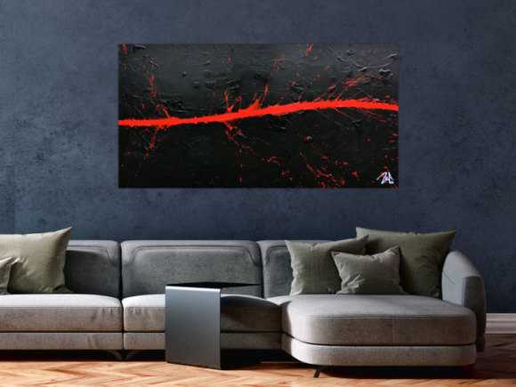 Minimalistisches Acrylbild in schwarz rot modern und schlicht