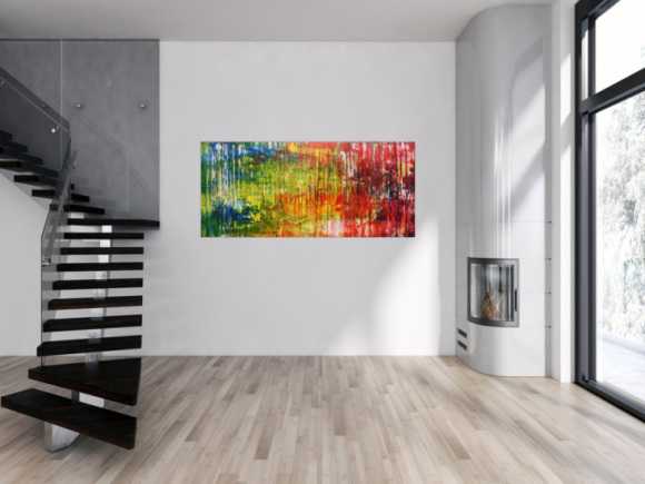 Sehr buntes abstraktes Acrylgemälde modern viele Farben