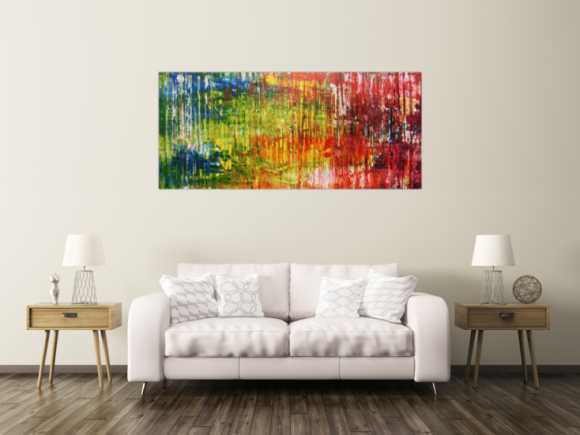 Sehr buntes abstraktes Acrylgemälde modern viele Farben