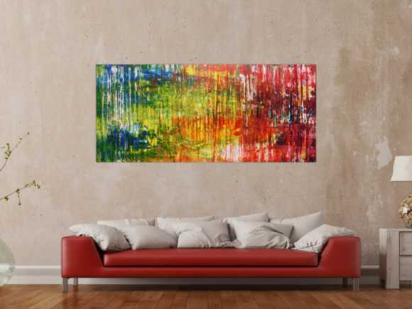 Sehr buntes abstraktes Acrylgemälde modern viele Farben