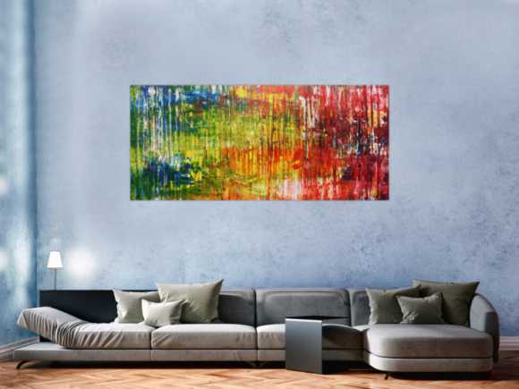 Sehr buntes abstraktes Acrylgemälde modern viele Farben