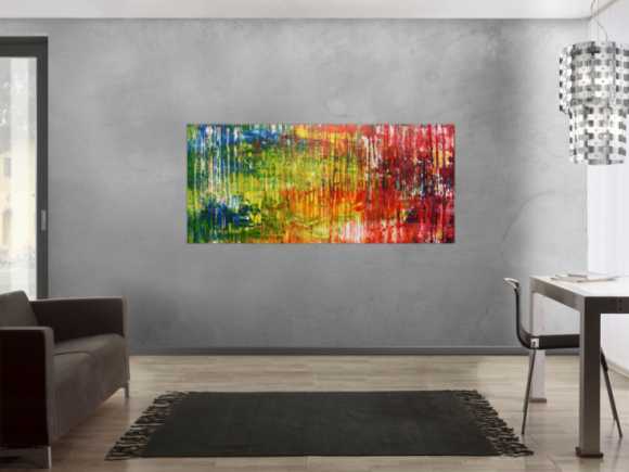 Sehr buntes abstraktes Acrylgemälde modern viele Farben