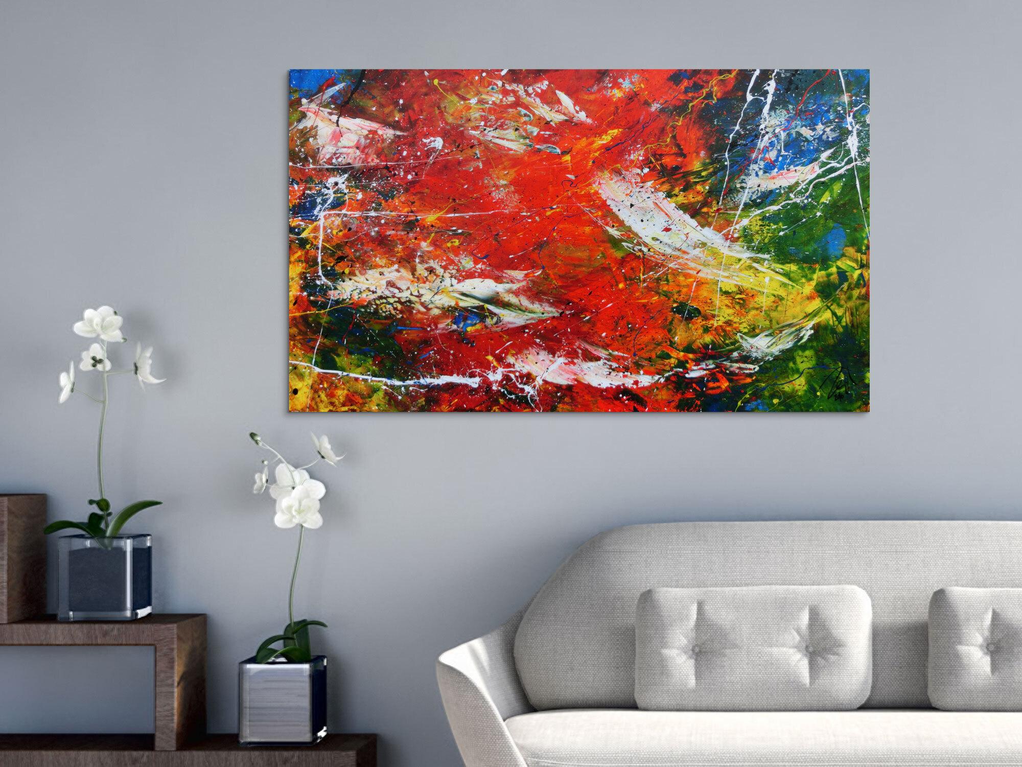 Abstraktes Acrylgemälde bunt und modern