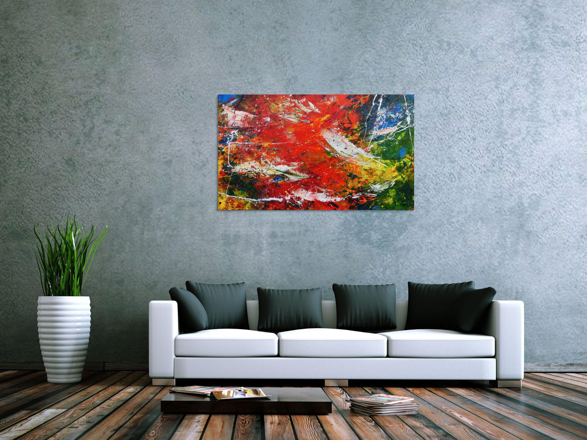 Abstraktes Acrylgemälde bunt und modern