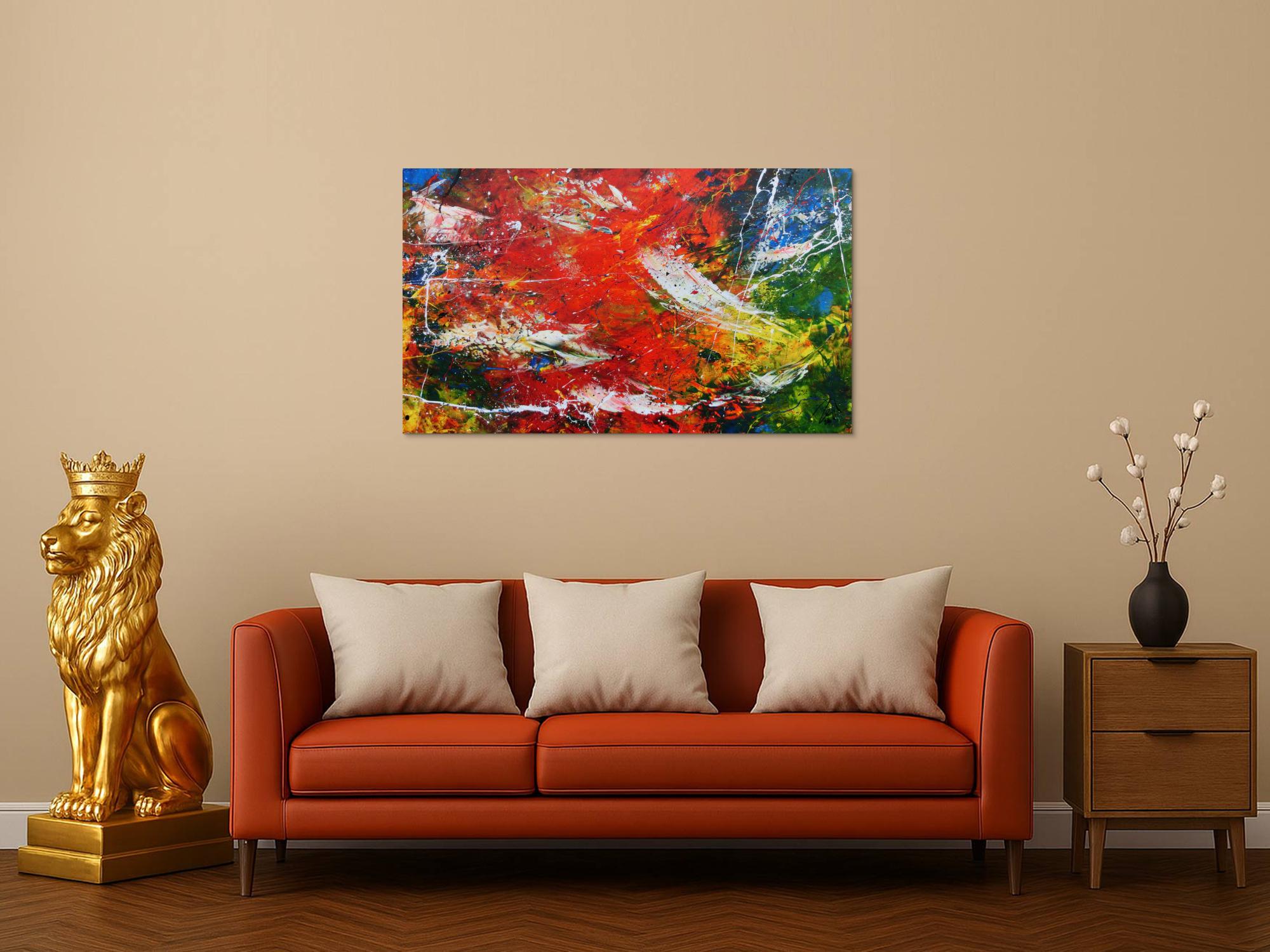 Abstraktes Acrylgemälde bunt und modern