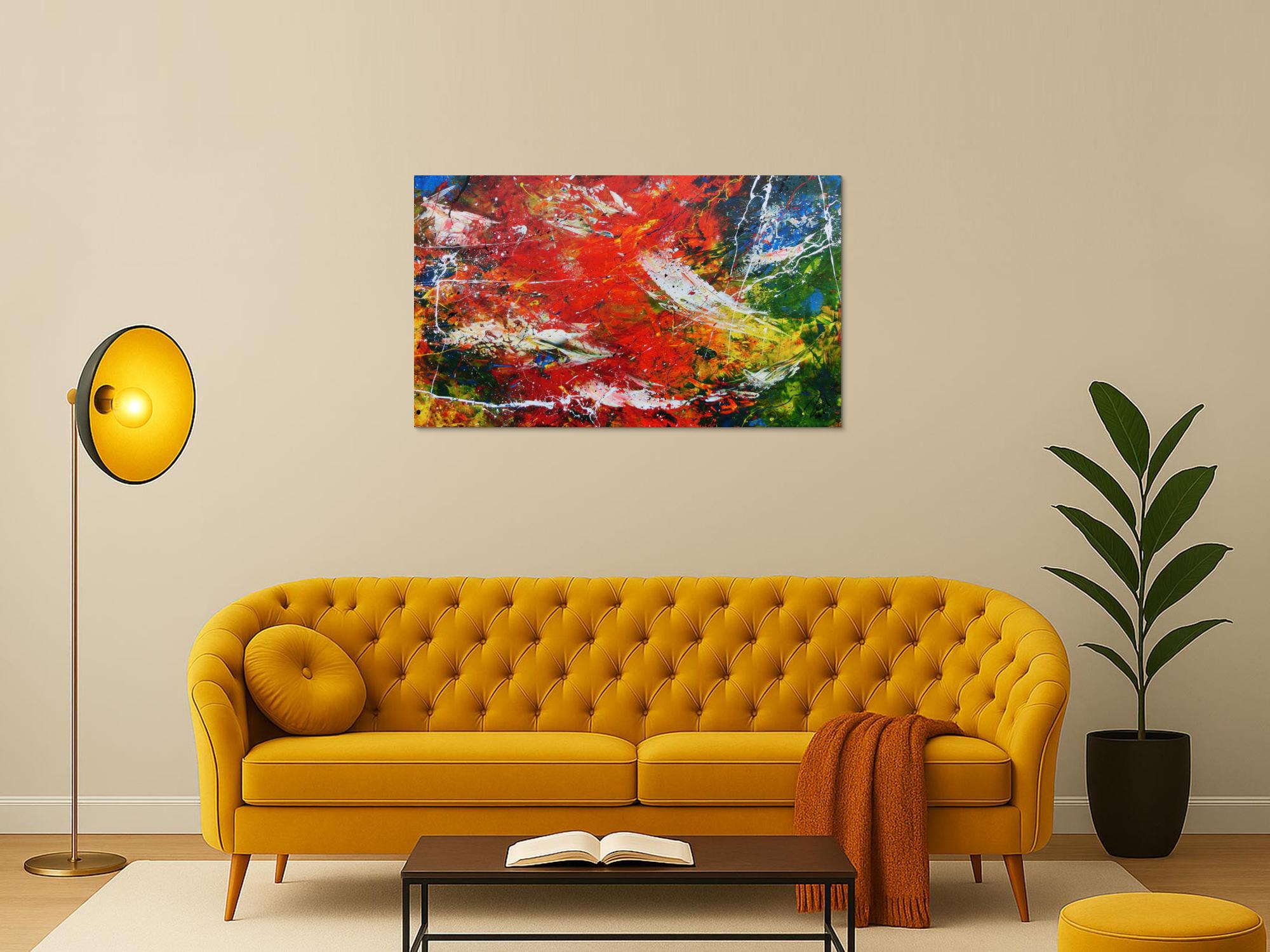 Abstraktes Acrylgemälde bunt und modern