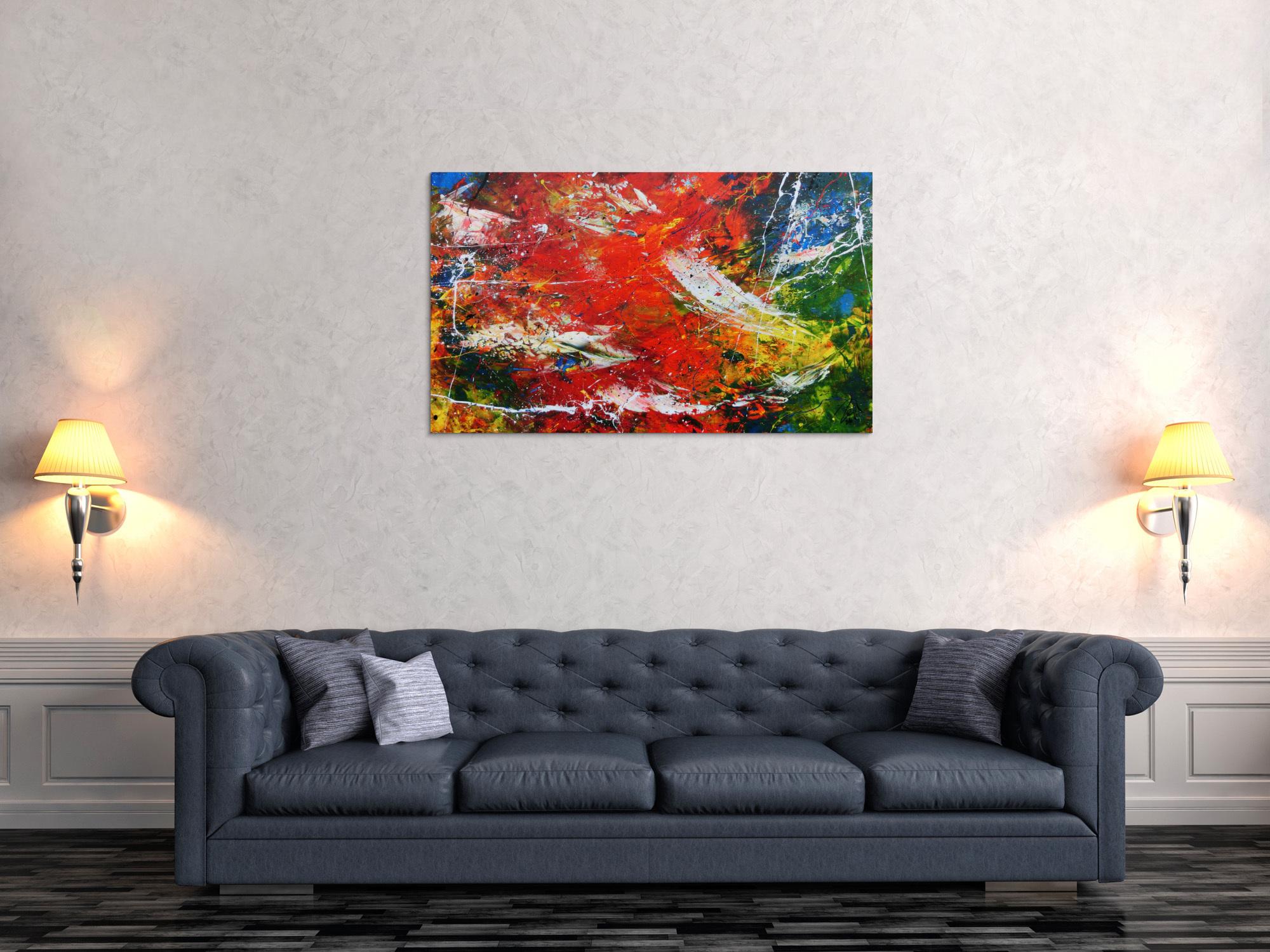 Abstraktes Acrylgemälde bunt und modern