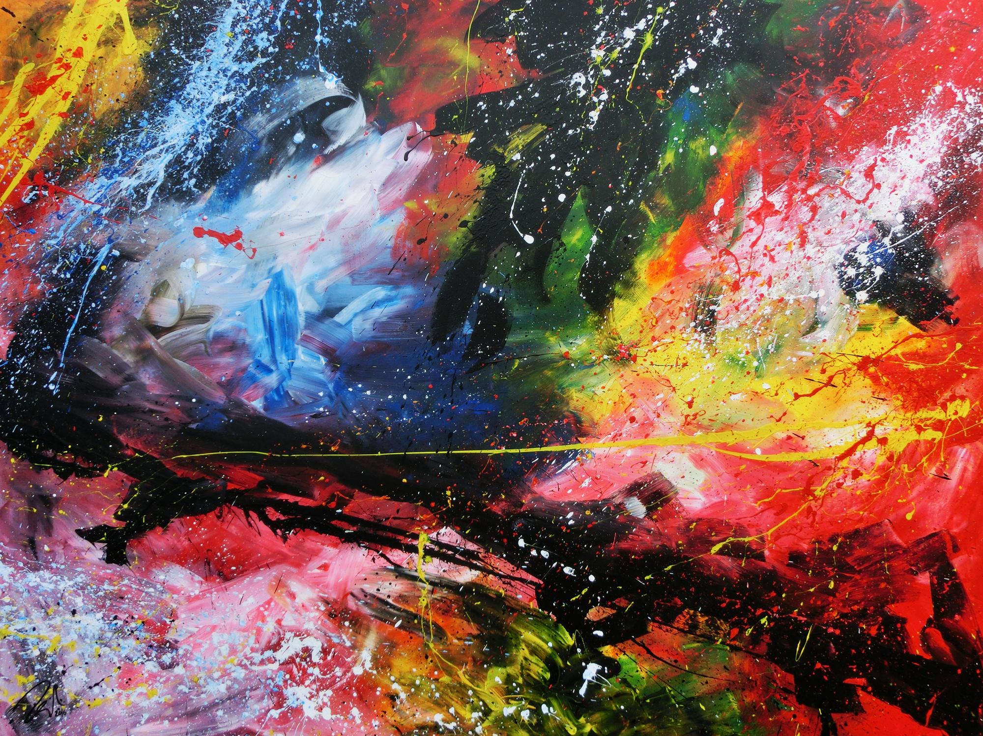 Sehr großes abstraktes Acrylgemälde modern und zeitgenössisch