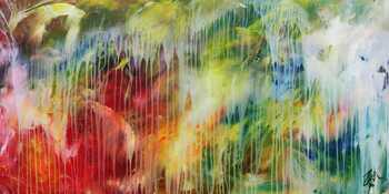Modernes abstraktes Acrylbild bunt mit hellen Farben