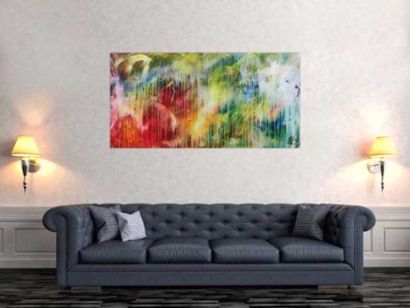 Modernes abstraktes Acrylbild bunt mit hellen Farben