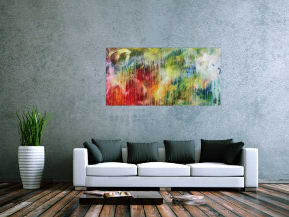 Modernes abstraktes Acrylbild bunt mit hellen Farben