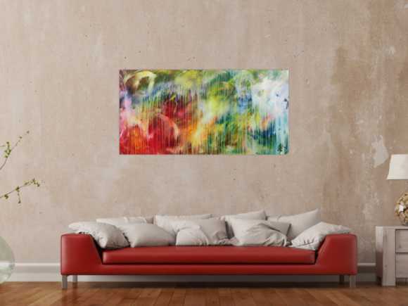 Modernes abstraktes Acrylbild bunt mit hellen Farben