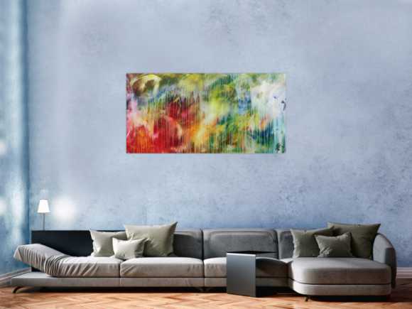 Modernes abstraktes Acrylbild bunt mit hellen Farben