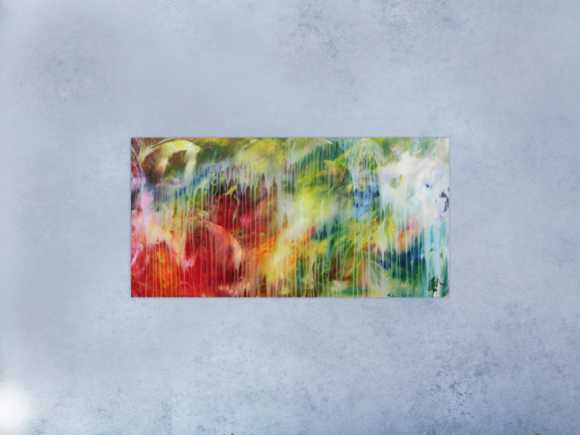 Modernes abstraktes Acrylbild bunt mit hellen Farben