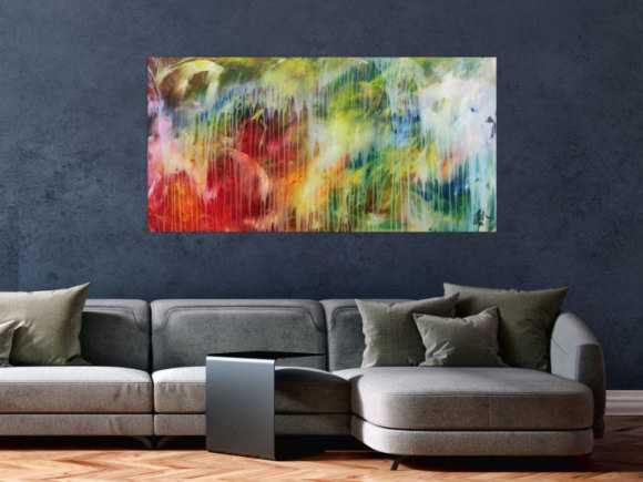 Modernes abstraktes Acrylbild bunt mit hellen Farben