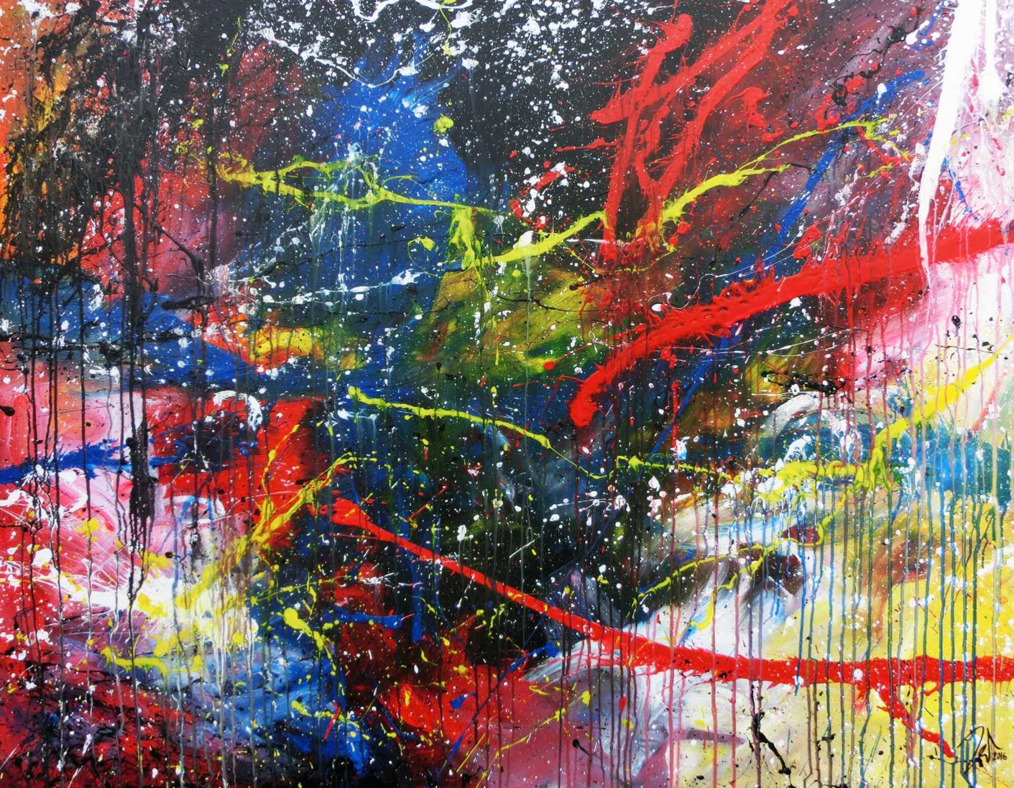 Buntes abstraktes Acrylbild moderne zeitgenössische Malerei