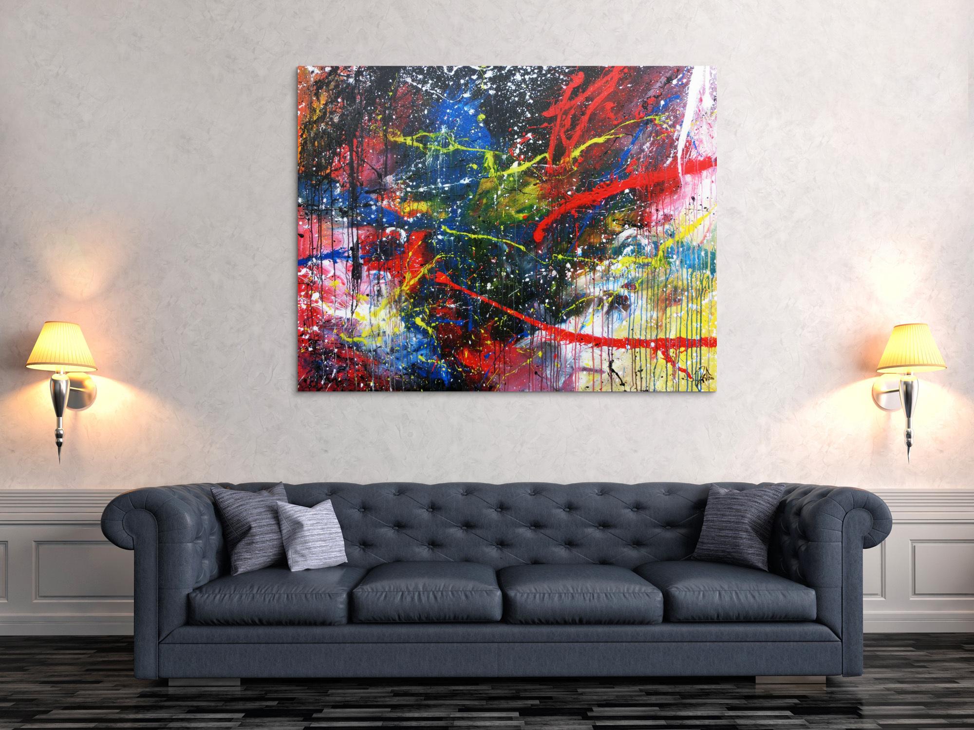 Buntes abstraktes Acrylbild moderne zeitgenössische Malerei