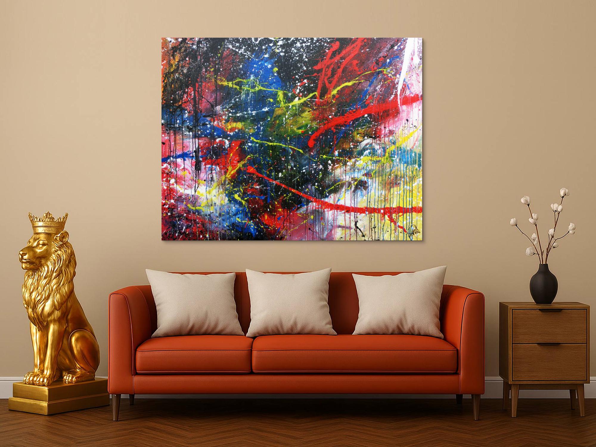 Buntes abstraktes Acrylbild moderne zeitgenössische Malerei