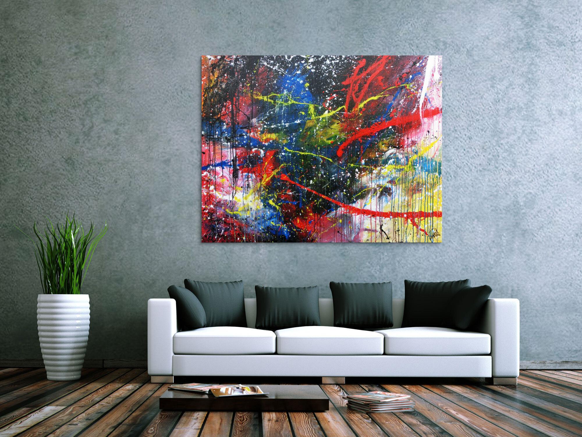 Buntes abstraktes Acrylbild moderne zeitgenössische Malerei