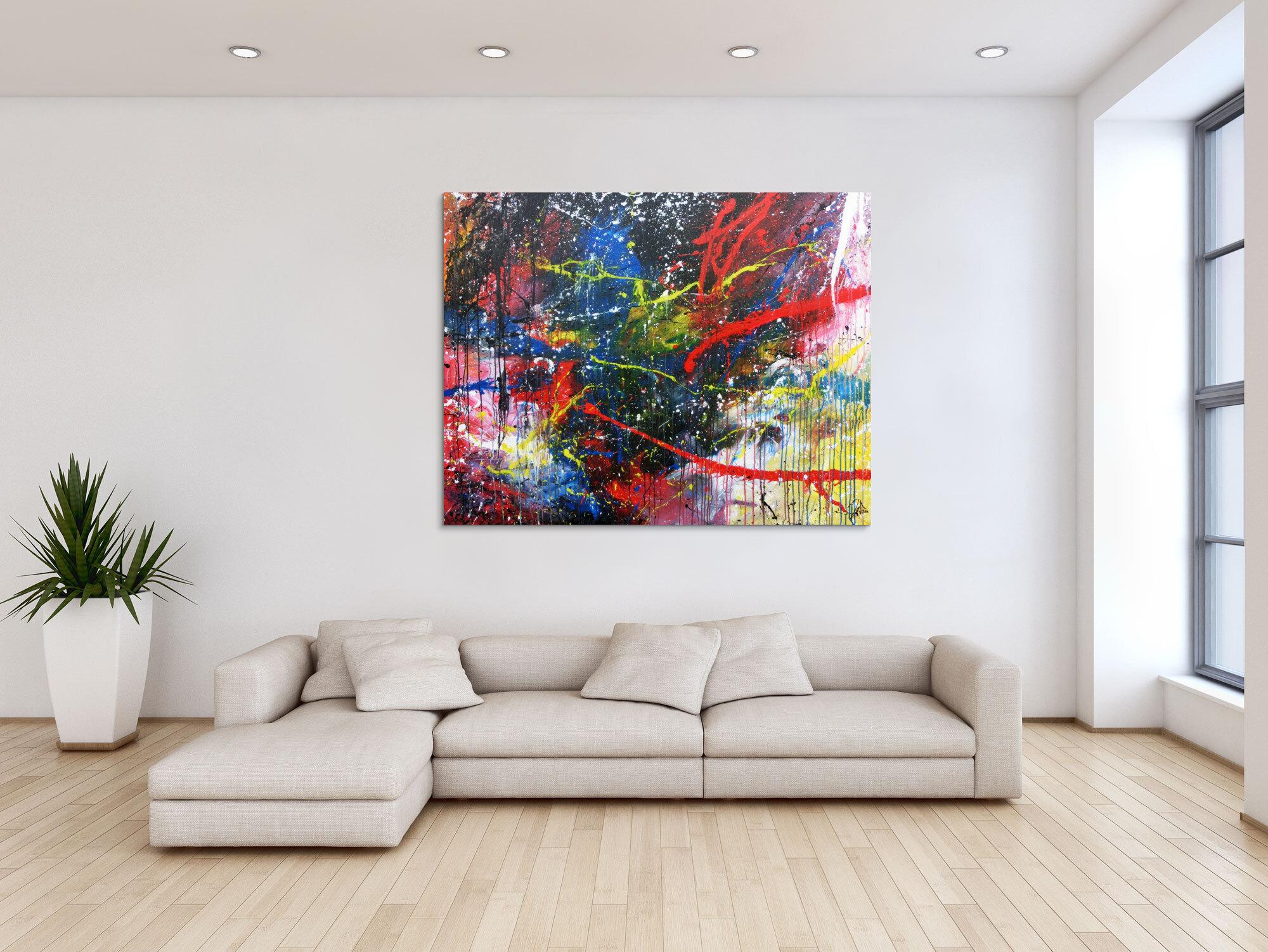 Buntes abstraktes Acrylbild moderne zeitgenössische Malerei