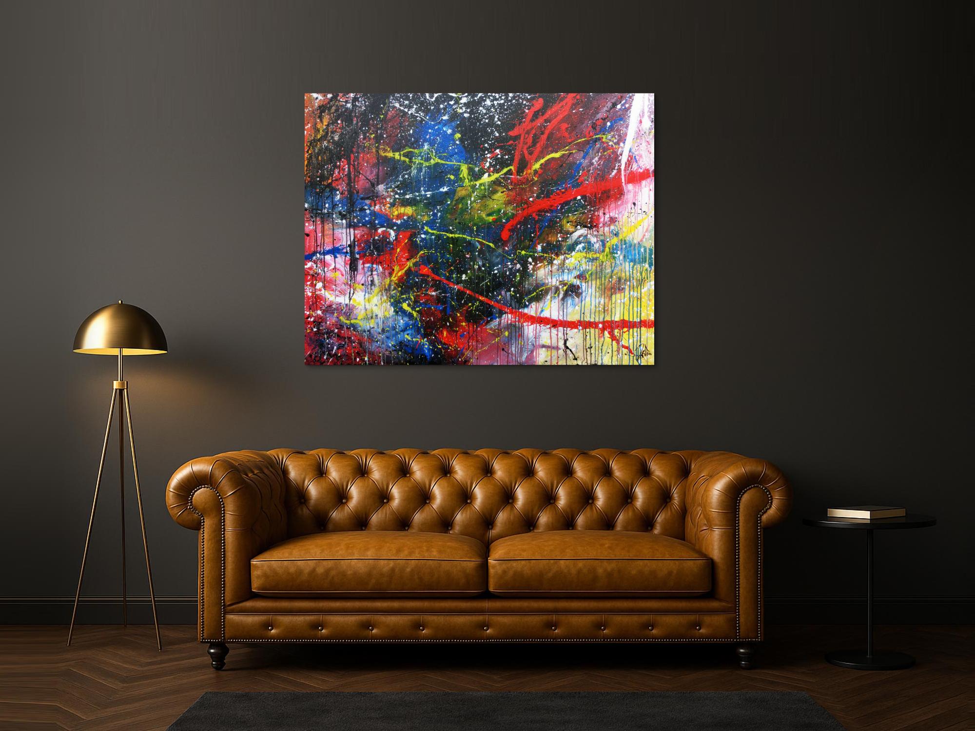 Buntes abstraktes Acrylbild moderne zeitgenössische Malerei