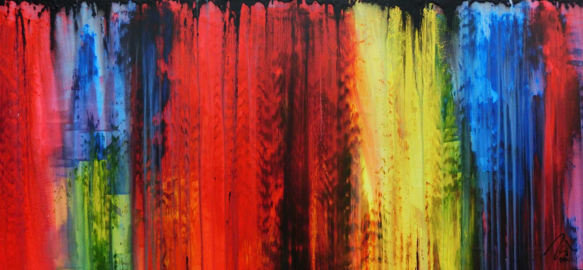 Abstraktes Acrylgemälde bunt modern und farbenfroh