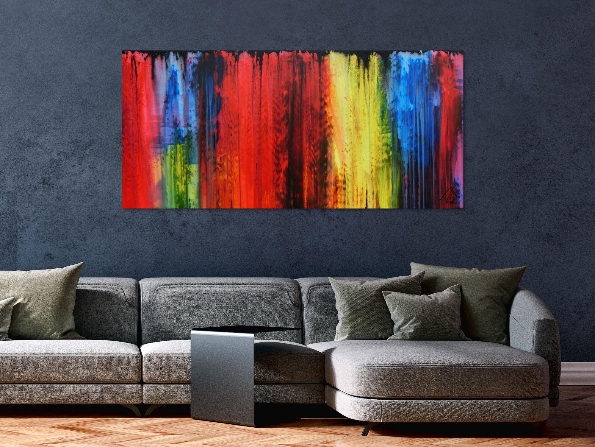 Abstraktes Acrylgemälde bunt modern und farbenfroh