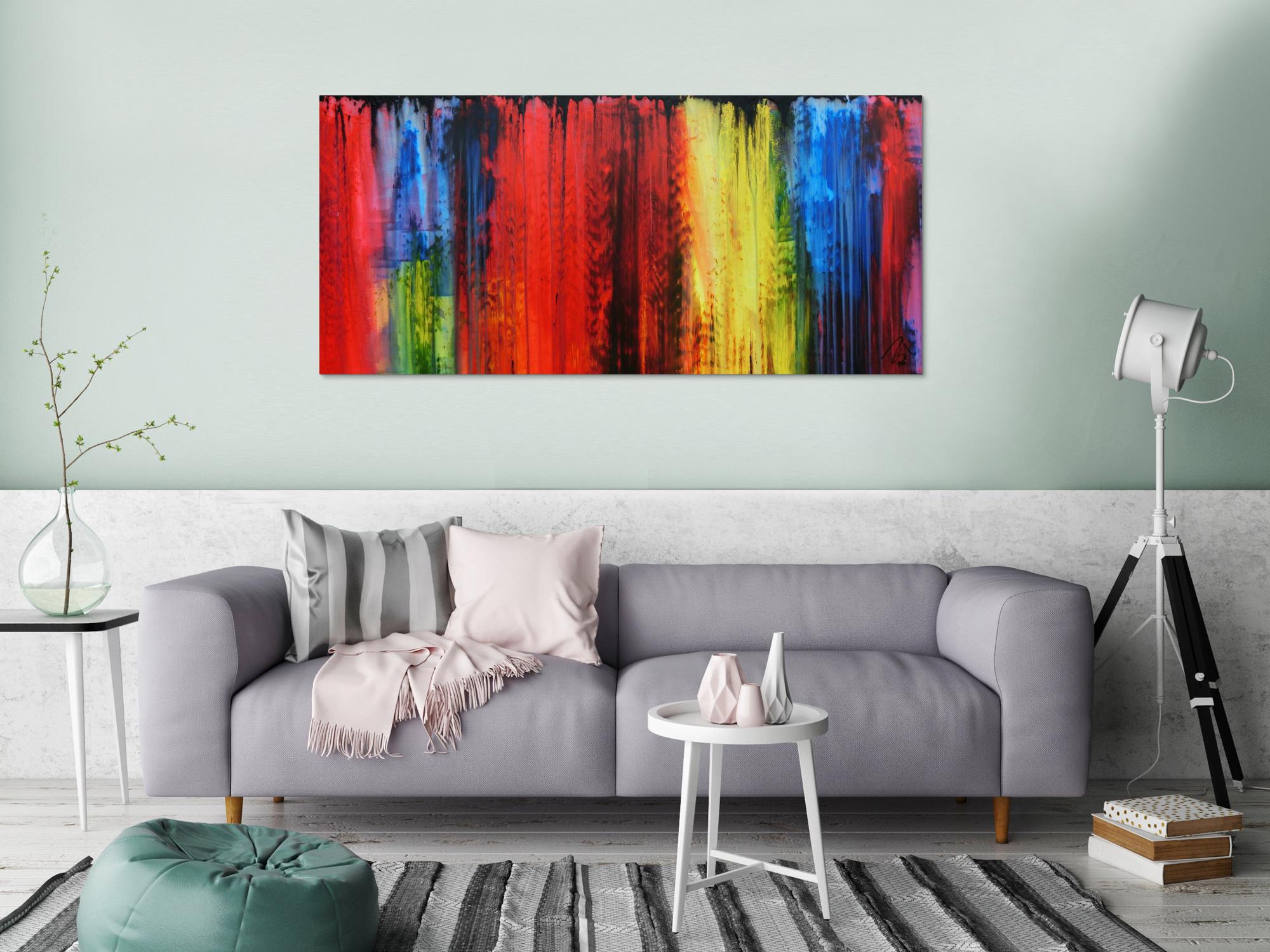 Abstraktes Acrylgemälde bunt modern und farbenfroh