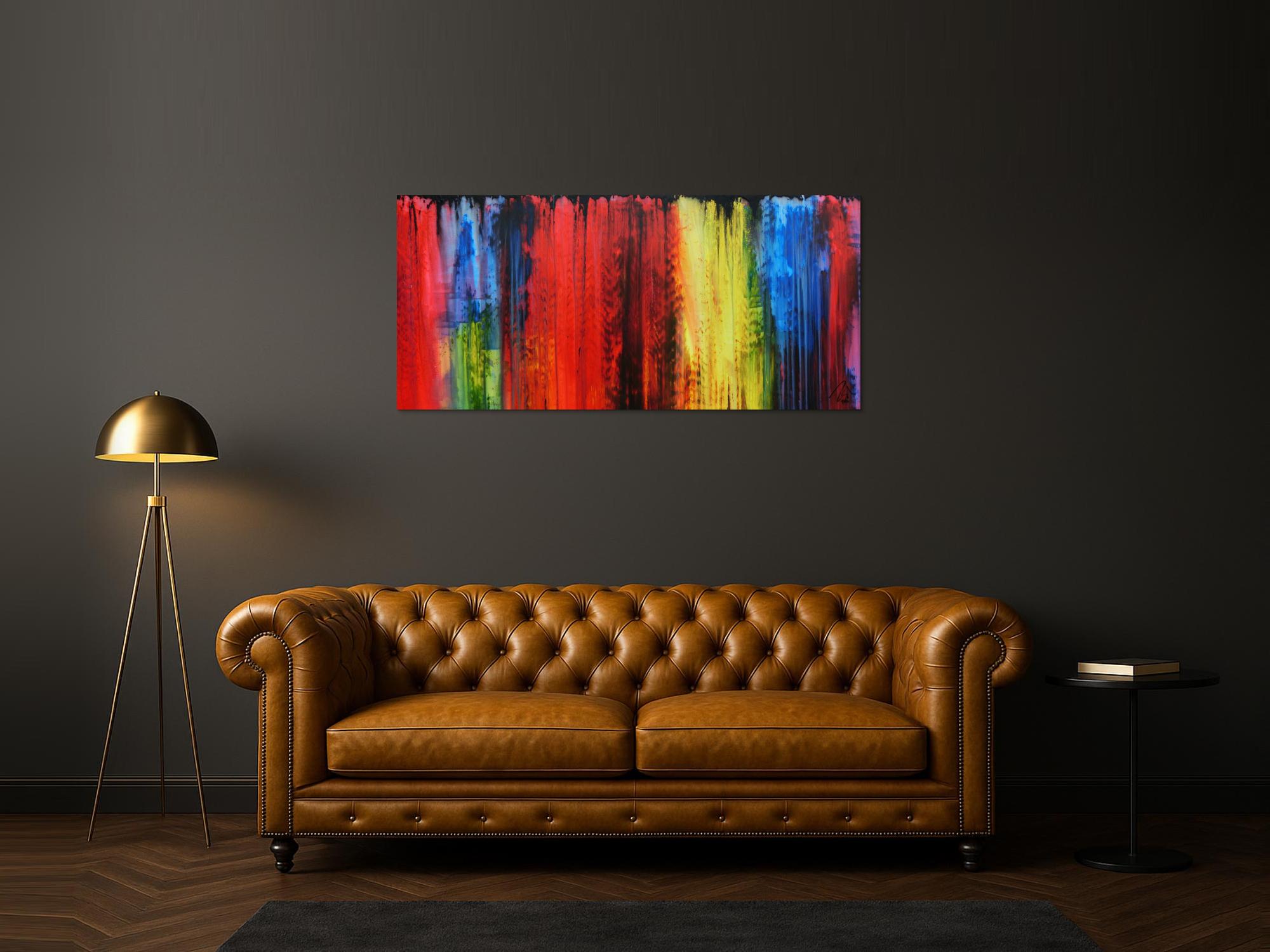 Abstraktes Acrylgemälde bunt modern und farbenfroh