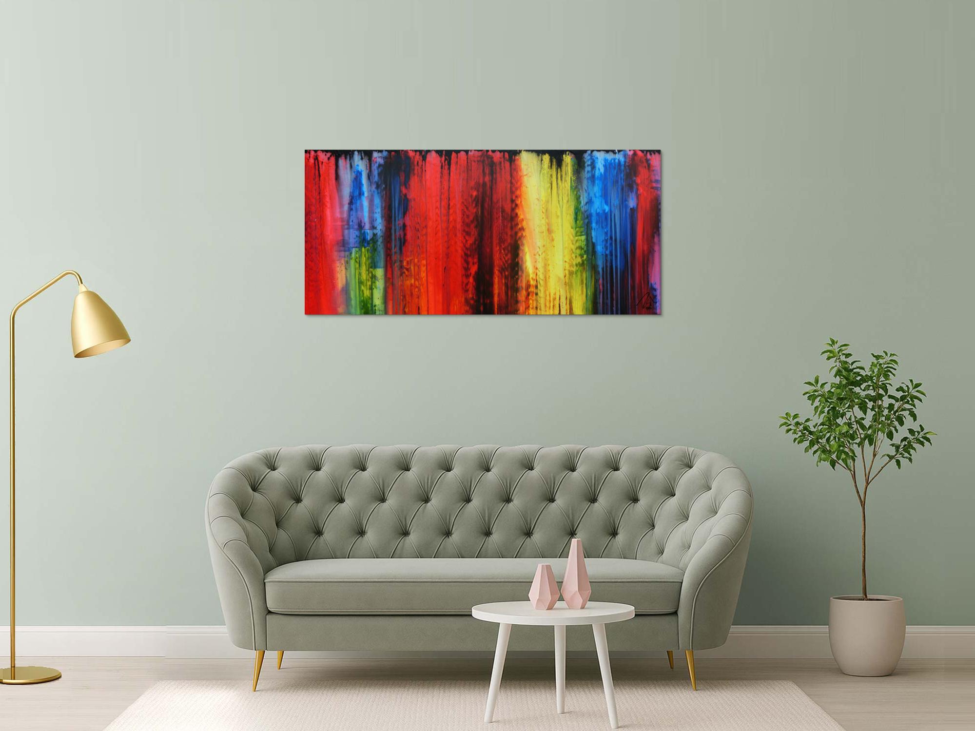 Abstraktes Acrylgemälde bunt modern und farbenfroh