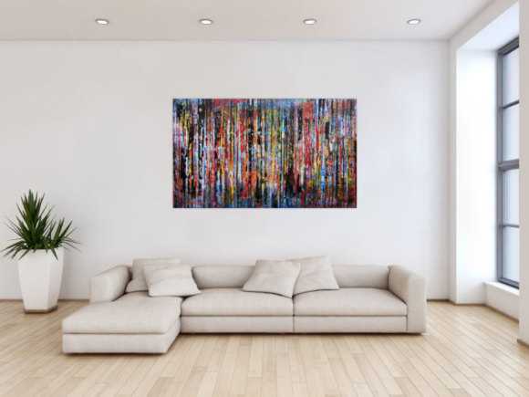 Sehr buntes Acrylbild abstrakte moderne Malerei