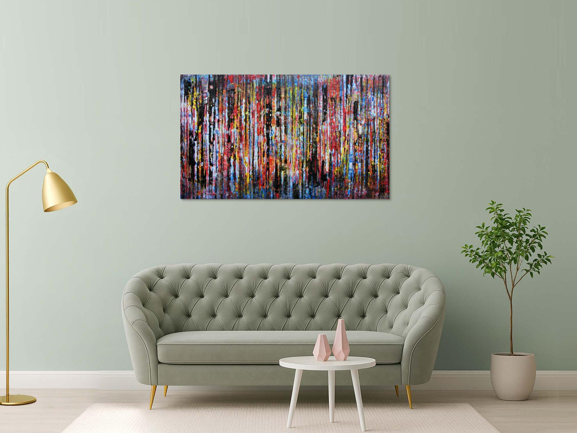 Sehr buntes Acrylbild abstrakte moderne Malerei