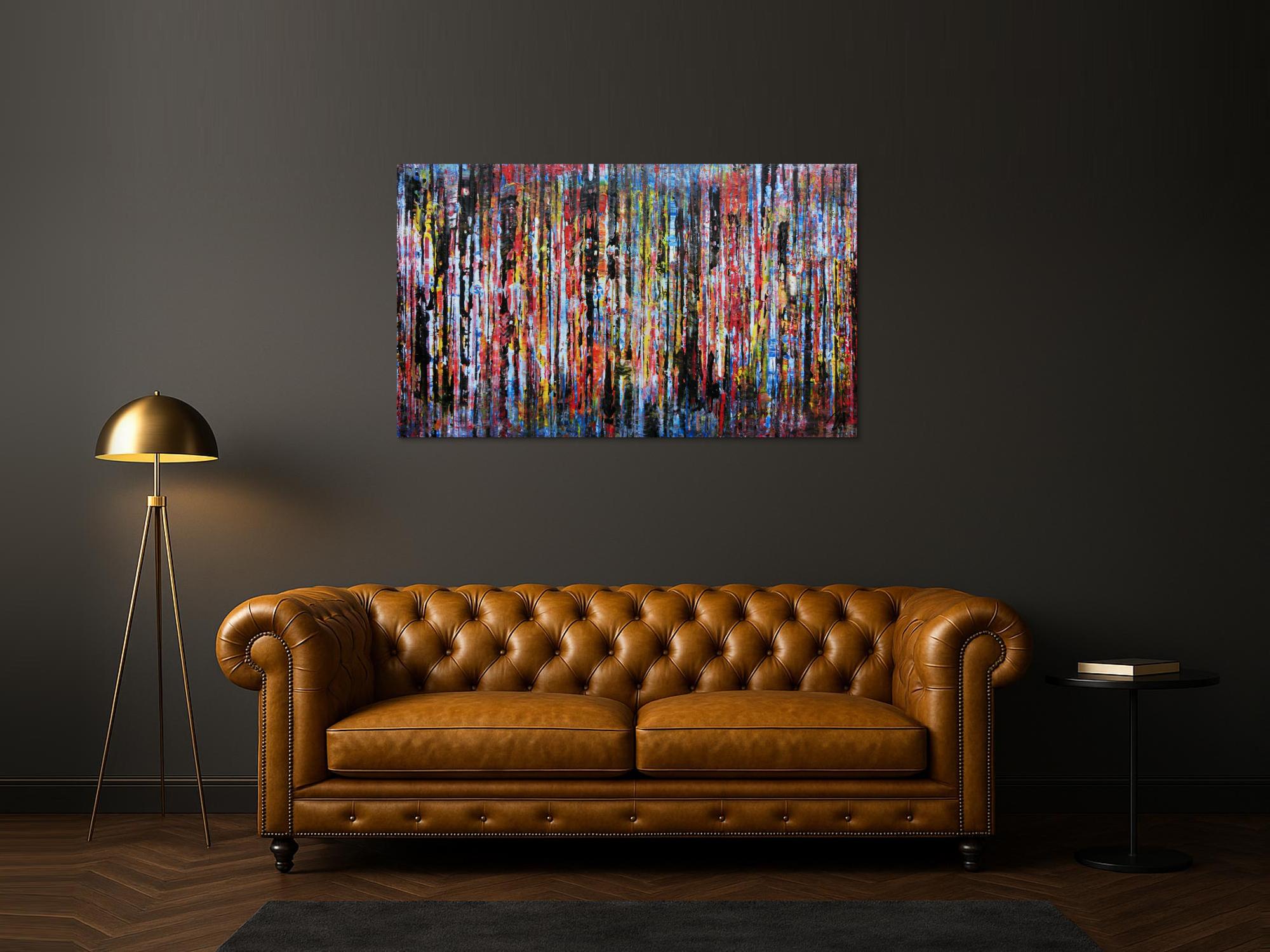 Sehr buntes Acrylbild abstrakte moderne Malerei