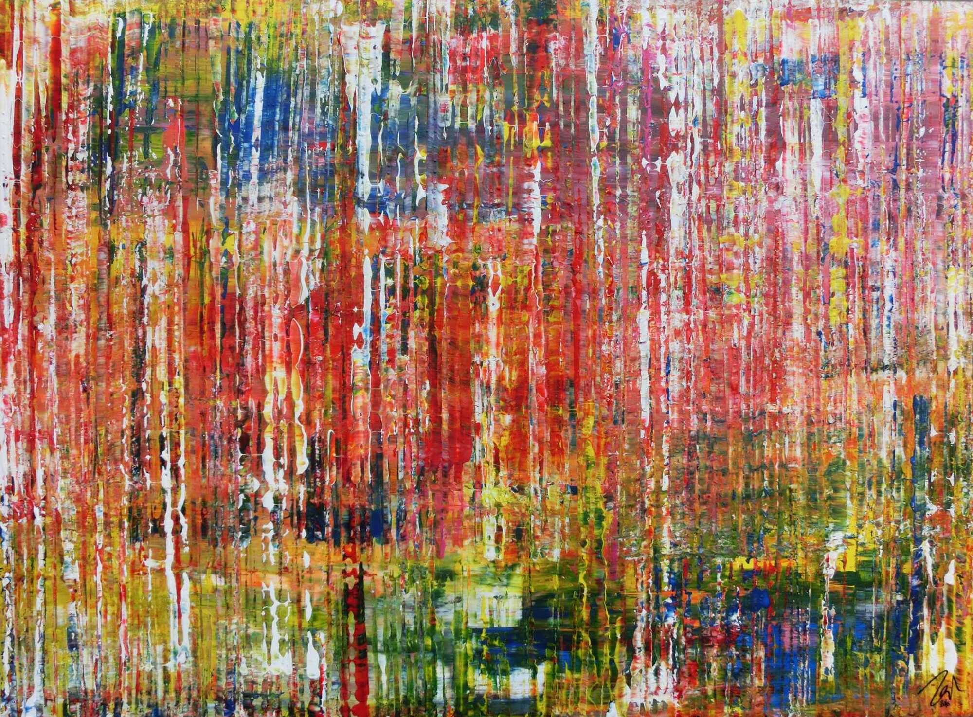 Buntes abstraktes Acrylbild sehr groß modern und zeitgenössisch