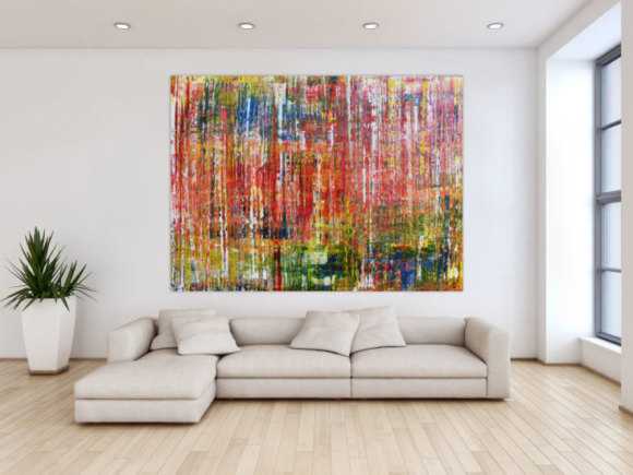Buntes abstraktes Acrylbild sehr groß modern und zeitgenössisch