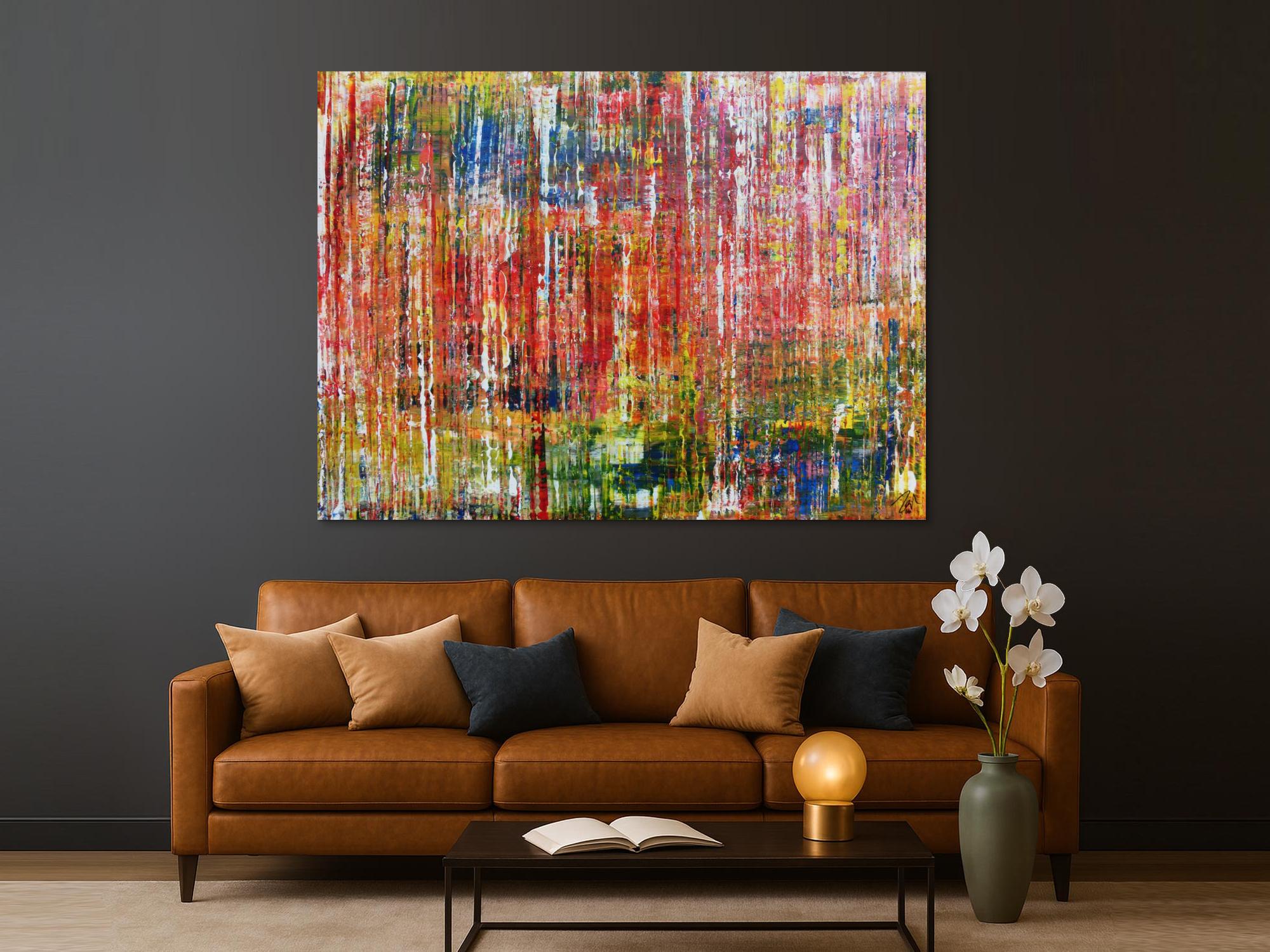 Buntes abstraktes Acrylbild sehr groß modern und zeitgenössisch