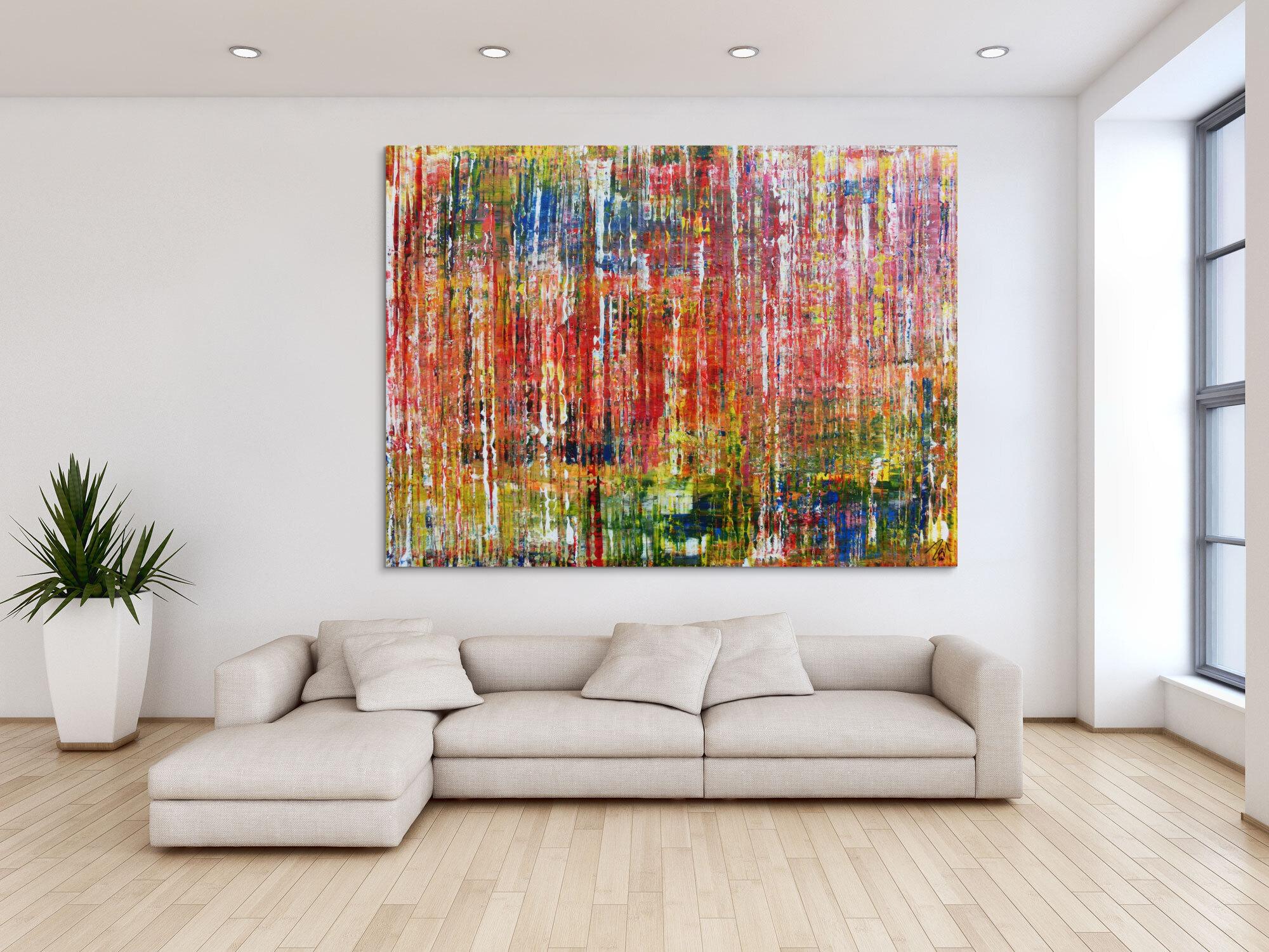 Buntes abstraktes Acrylbild sehr groß modern und zeitgenössisch